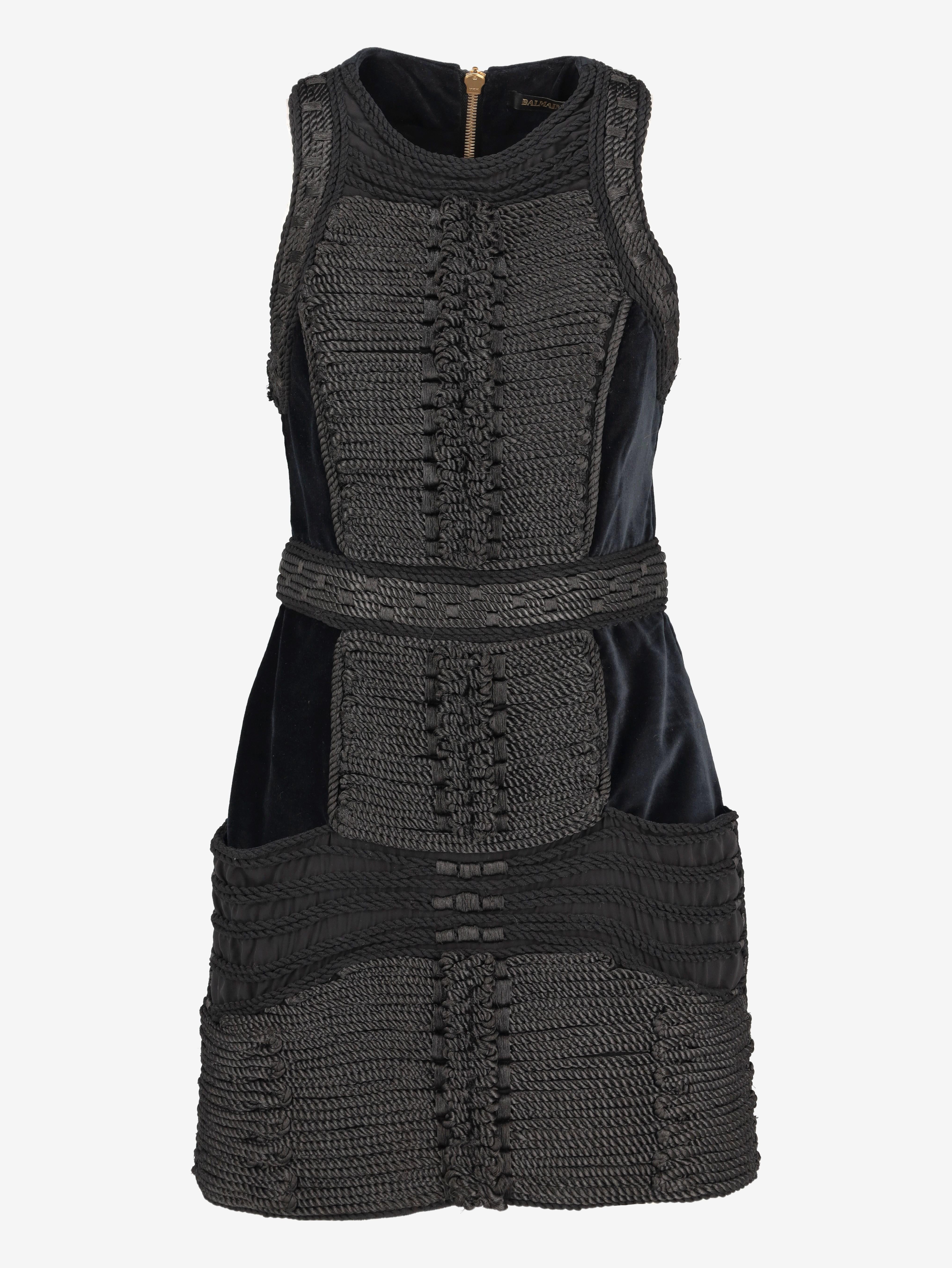 balmain h&m black dress Balmain X H&M Jacquard Weave Silk Dress Black EUR 36 Designer NEW