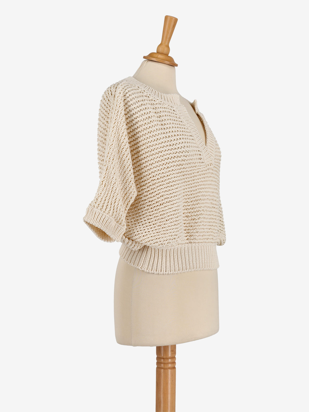 Maglione lavorato a maglia bianco panna Fabiana Filippi