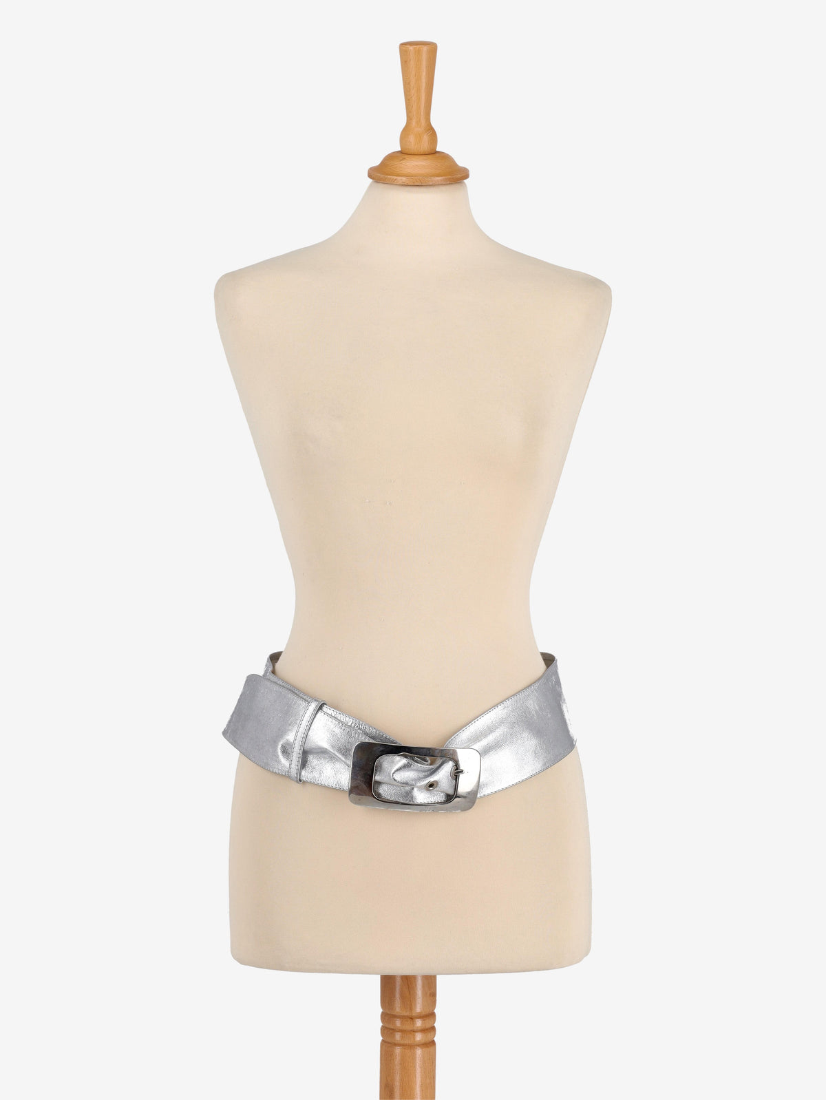Vintage Silver Leather Belt