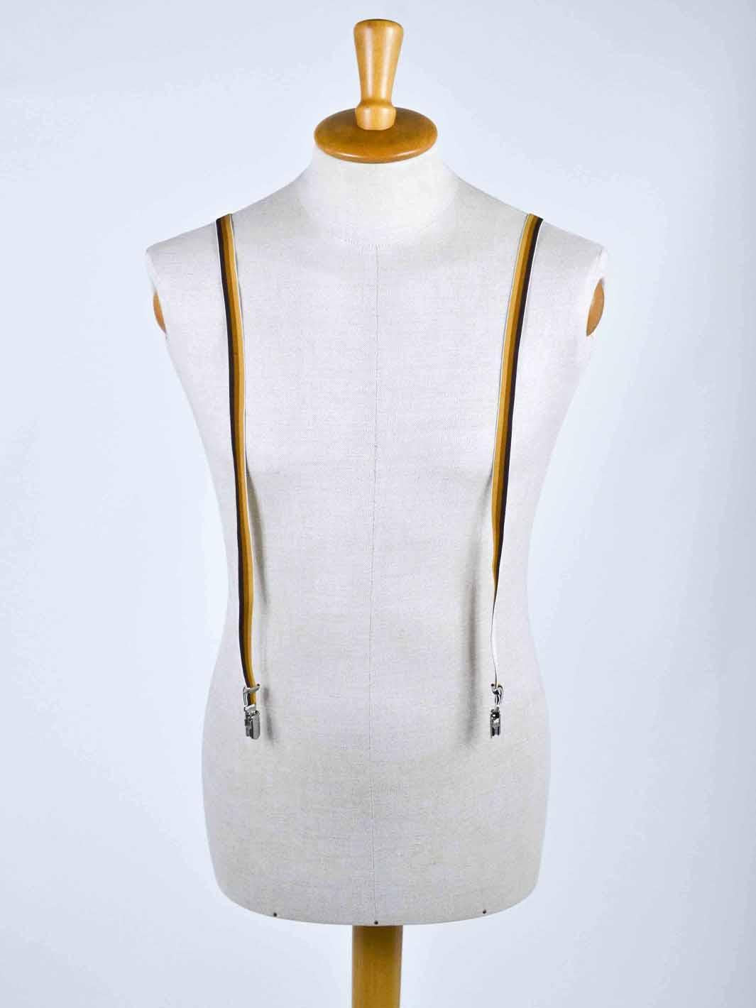 1970s striped thin suspenders in shades of brown W22030635  Vintage 