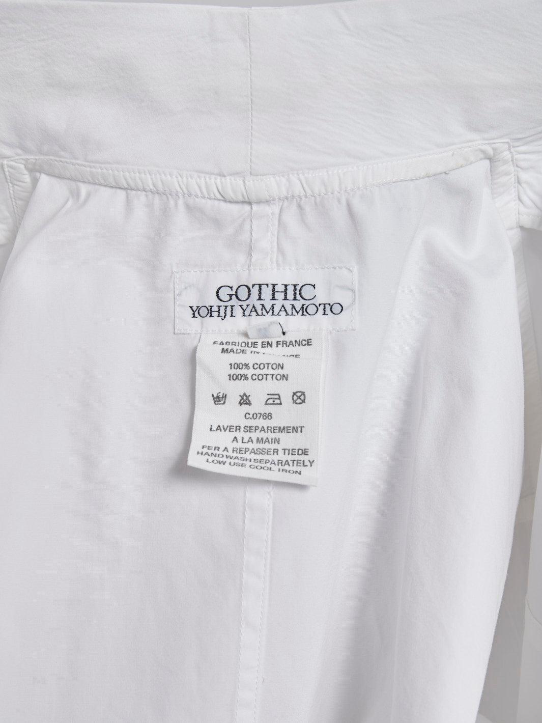 Short sleeves white Y2K Gothic by Yohji Yamamoto blouse W22031729  Yohji Yamamoto 