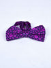 1980s silk bow tie with violet flowery print on black background W22050632  Vintage 