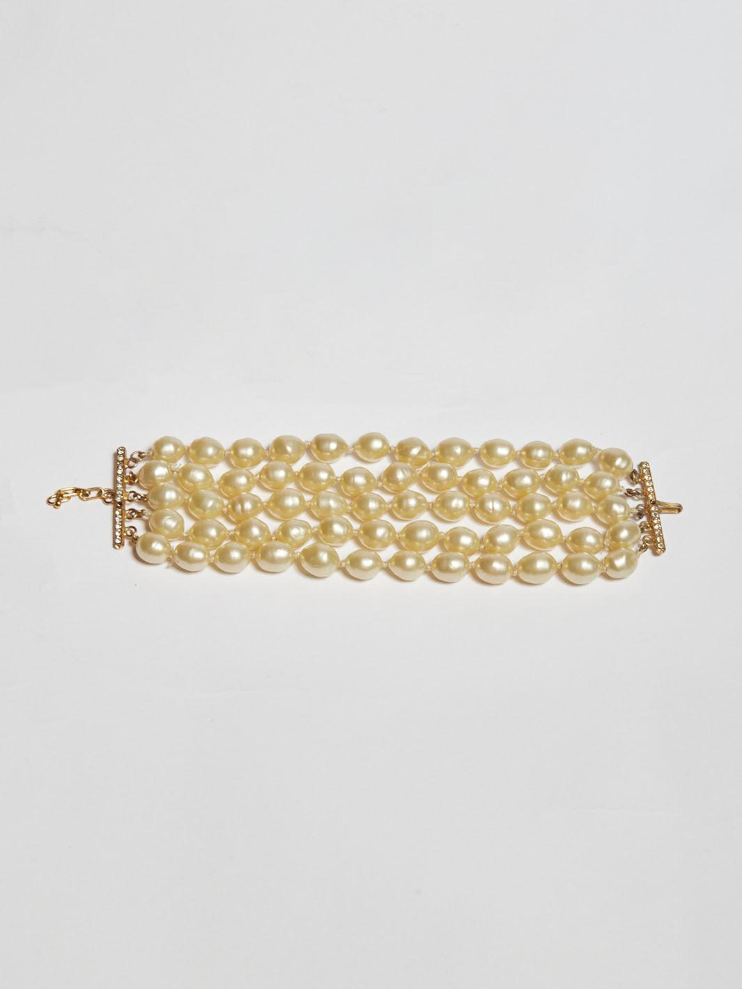 1980s Vintagel Baroque bracelet made of five rows of knotted pearls W2203319  Vintage 