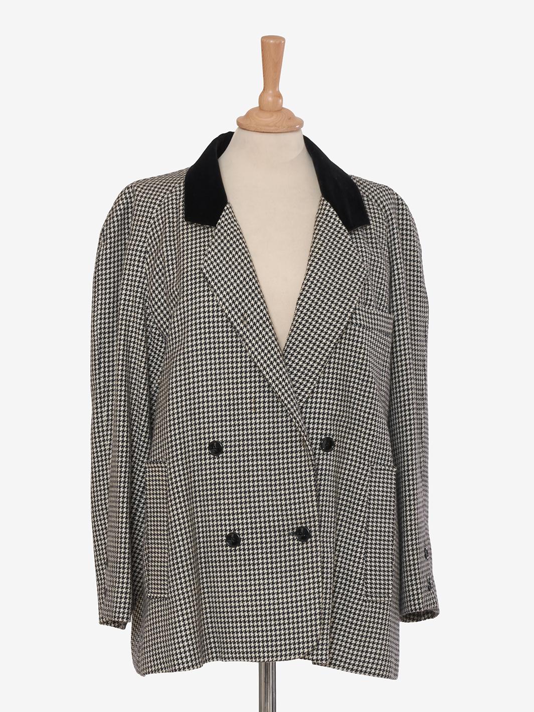Vintage houndstooth wool jacket