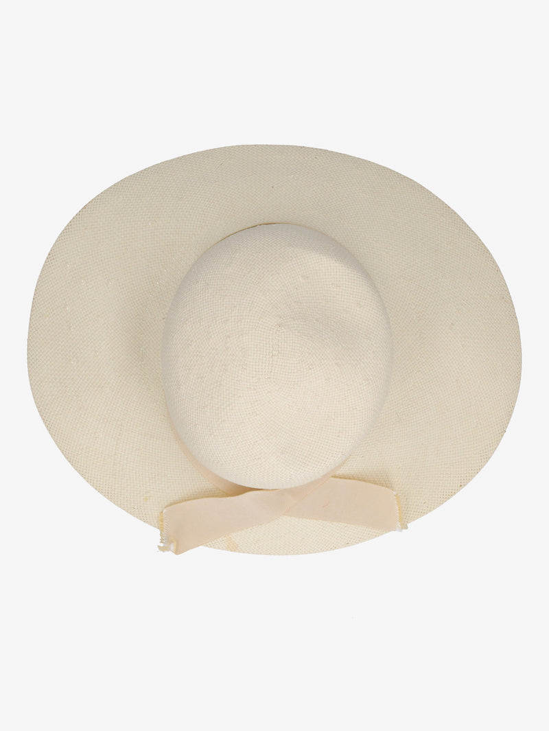 Vintage Straw Hat with Grosgrain Ribbon W130126.2  Vintage 