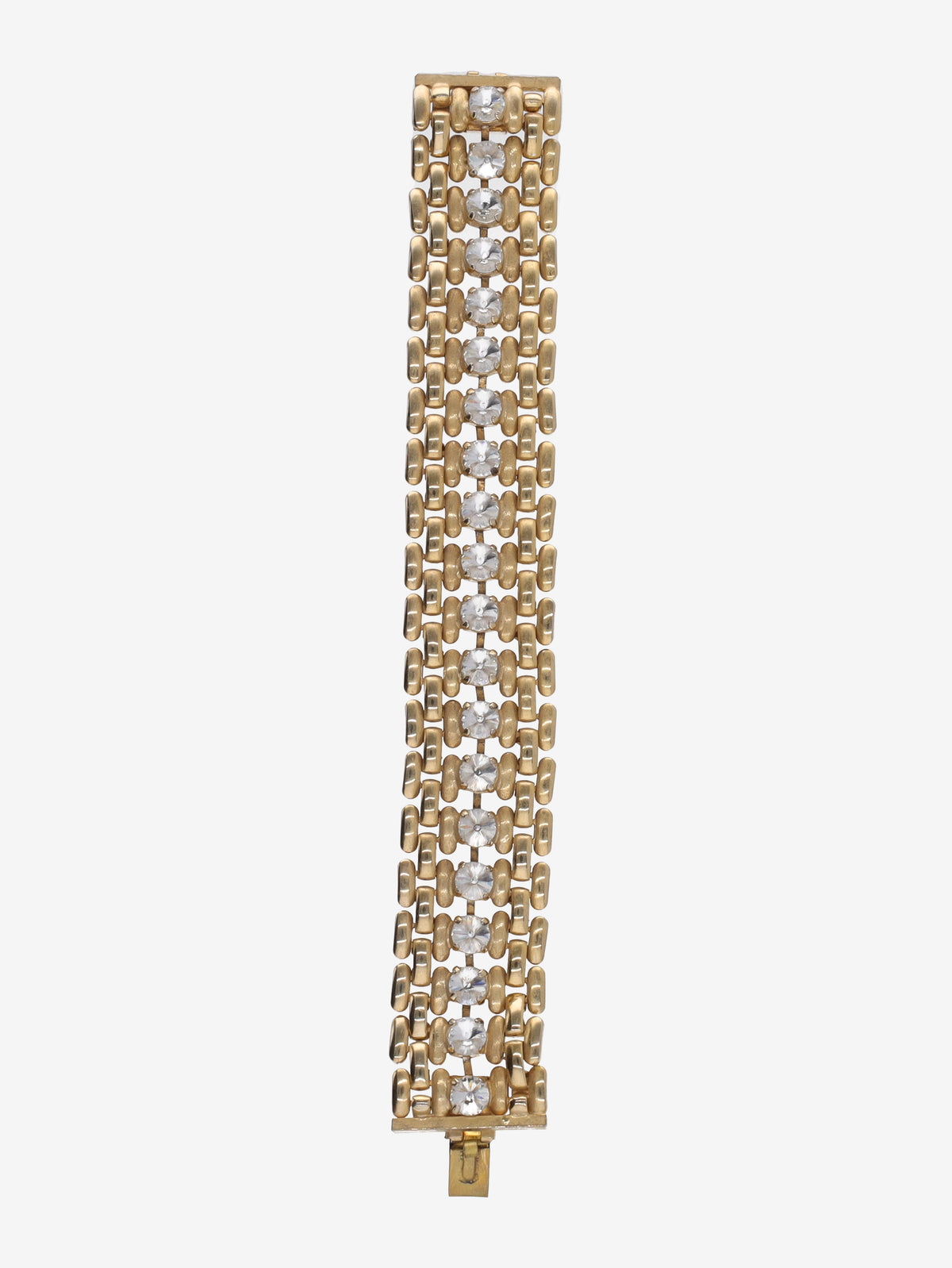 Vintage Thick Chain Bracelet with Linear Gemstone Detail W13426.59  Vintage 