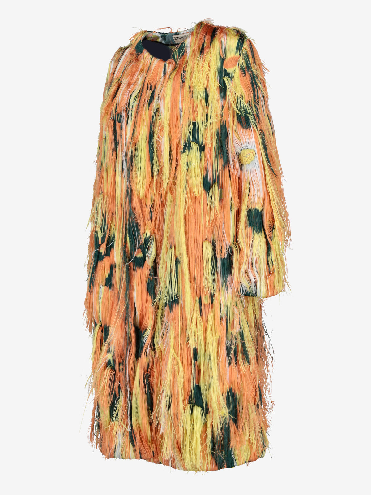 Emilio Pucci Multicolor Fringe Brocade Coat CVM26.6.75  Emilio Pucci 