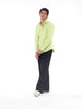 Y2K Brian Dales long sleeves cotton shirt in lime green U215-7/2  Loro Piana 