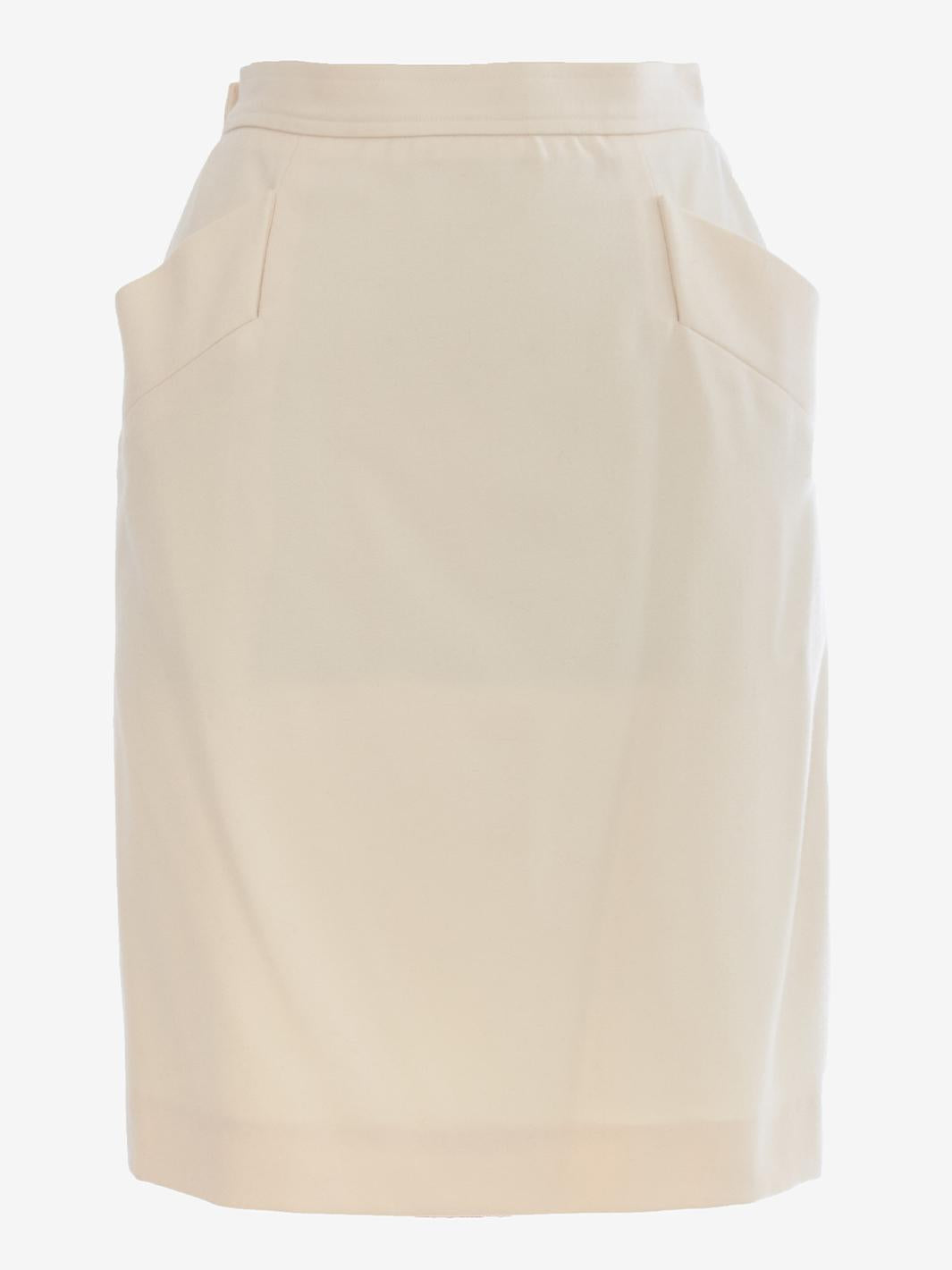 Saint Laurent 奶油色羊毛半身裙