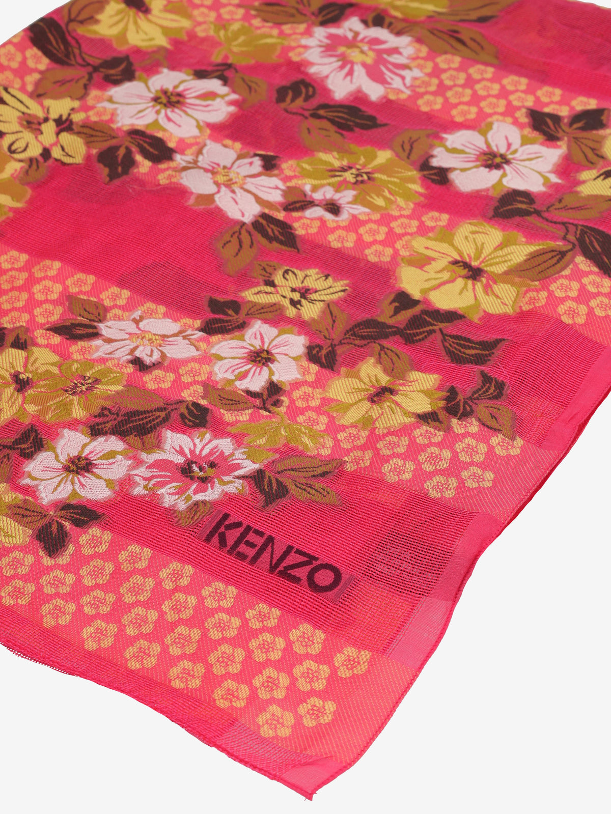 Kenzo Large Silk Scarf with Floral Embroidered Motif W27526.72  Kenzo 