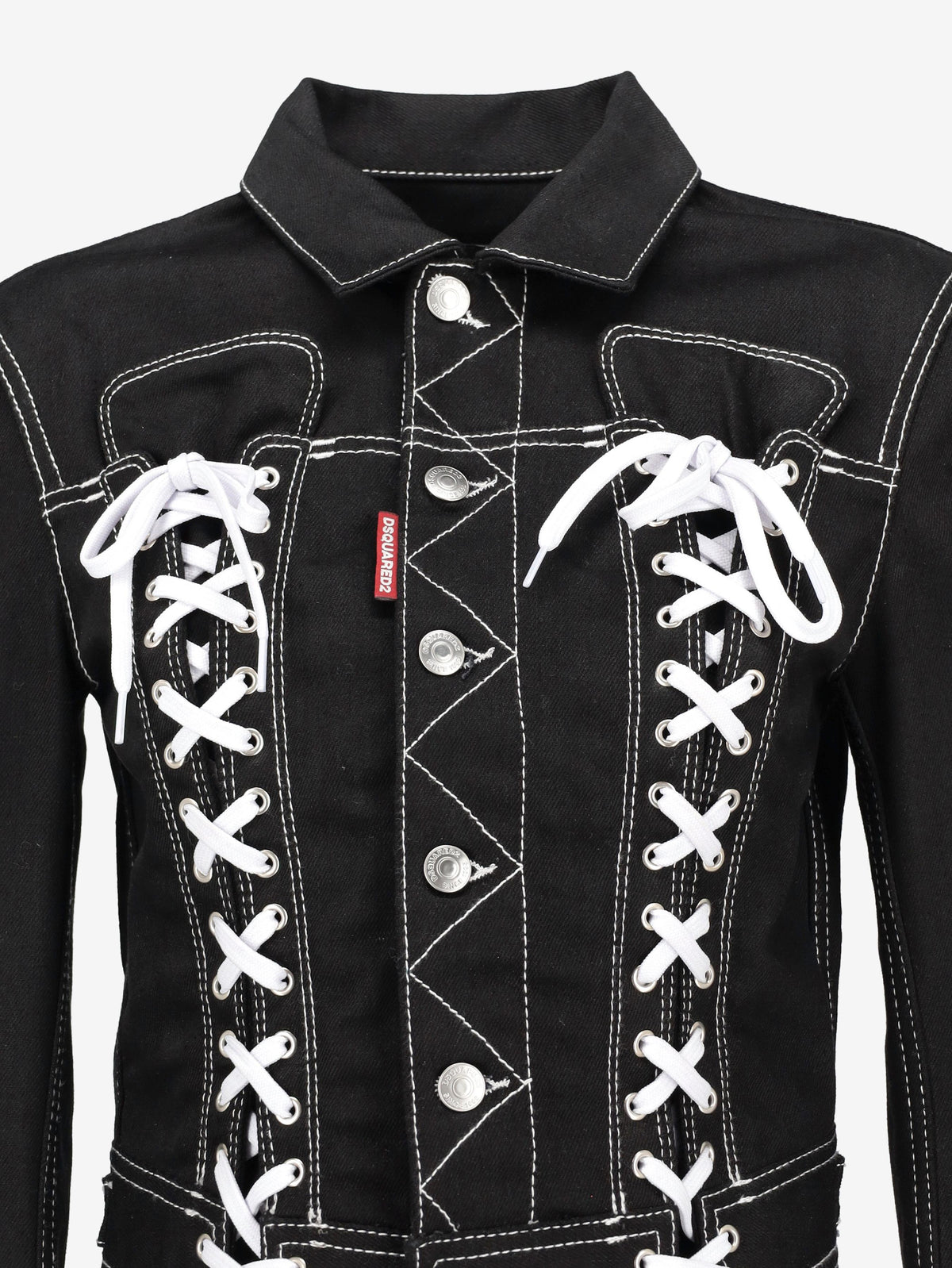 Dsquared2 Denim Bondage Baby Jacket with Lace Detail CVM26.23.39  Dsquared² 