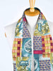 198os scarf in silk and light burgundy wool W22050699  Vintage 