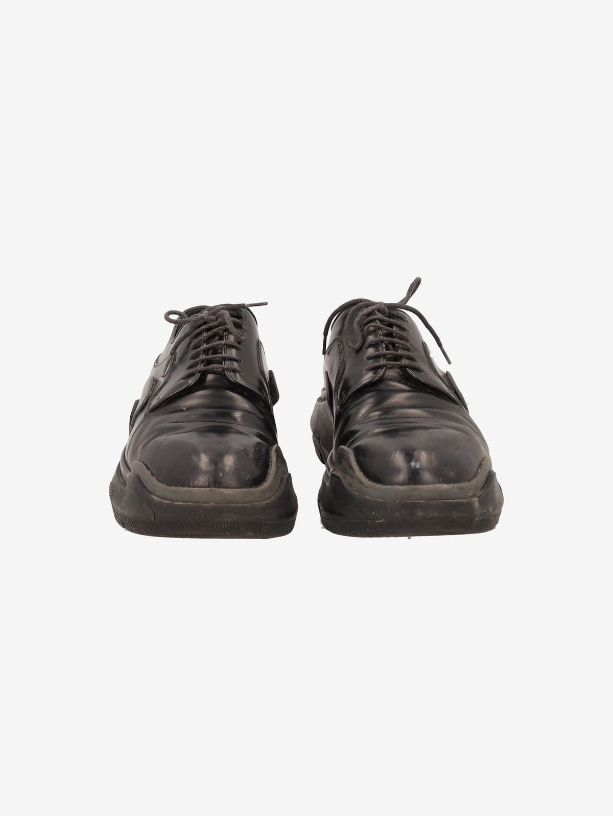 Prada AW15 Double Sole Derby Shoes in Brushed Calfskin Leather. MU260321.45  Prada 