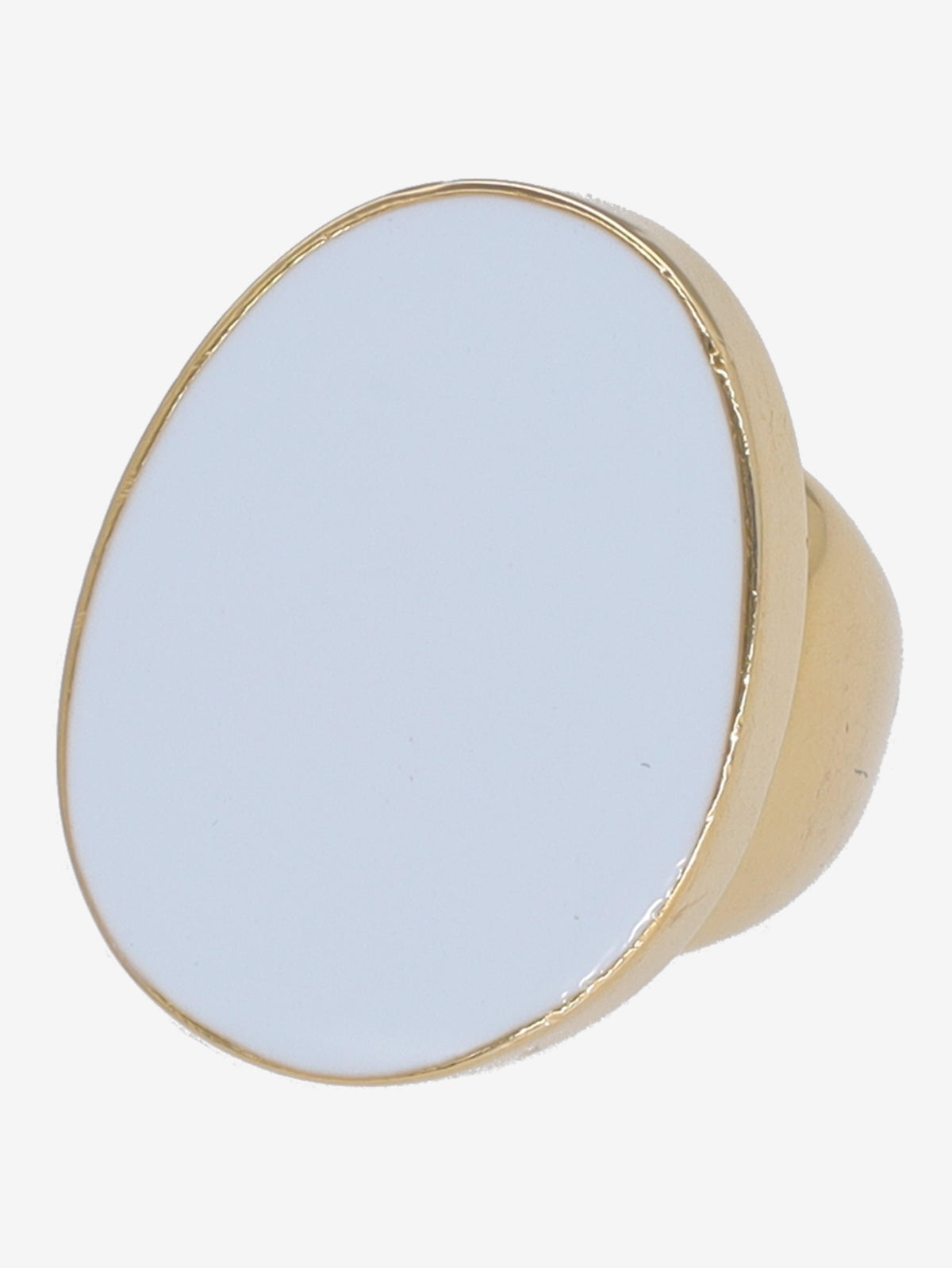 Kenneth Jay Lane White Enamelled Oval Ring CVR24.1.146  Kenneth Jay Lane 