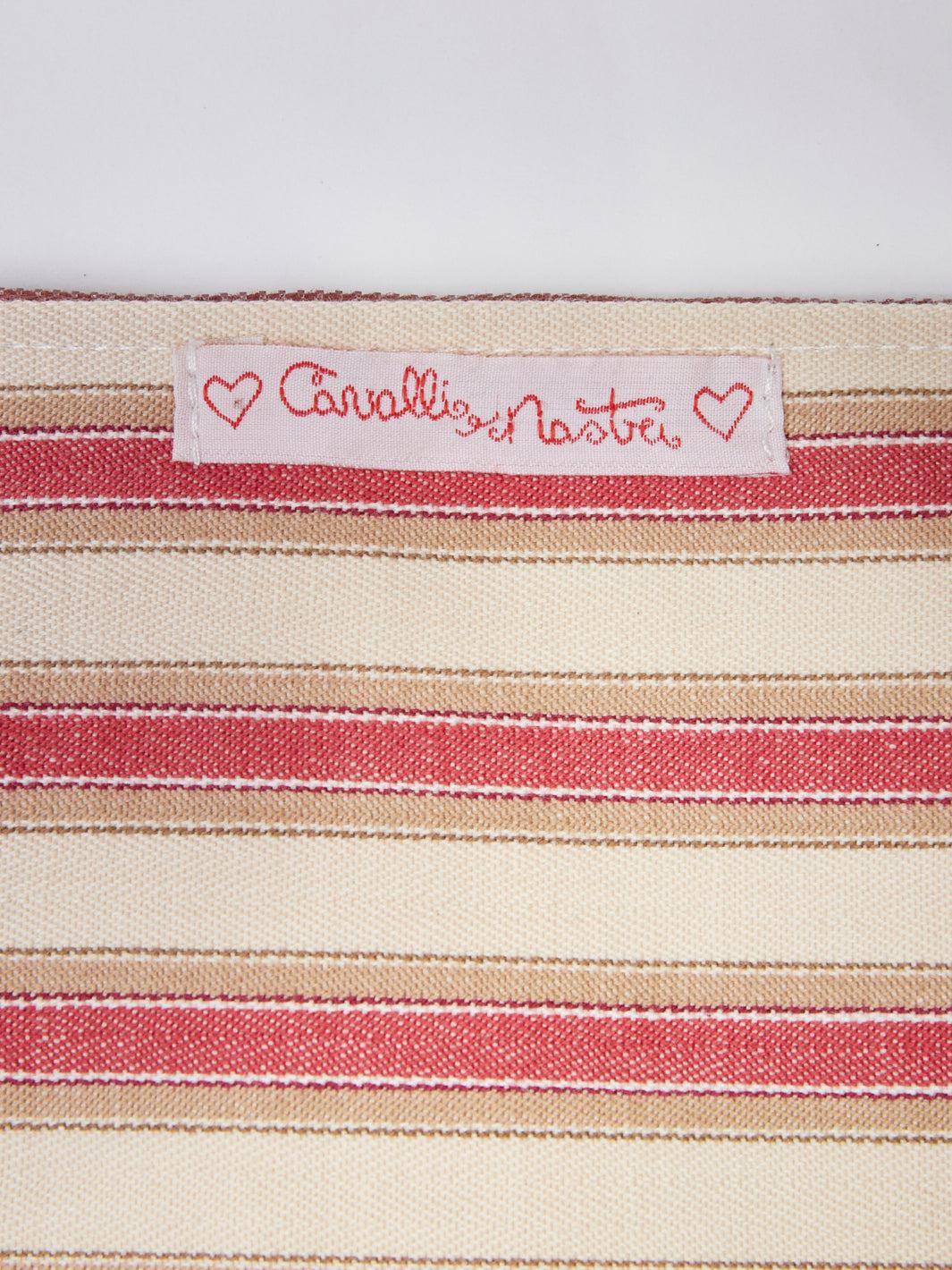 Y2K Cavalli e Nastri canvas clutch and red and cream stripes W22033122  Cavalli e Nastri 