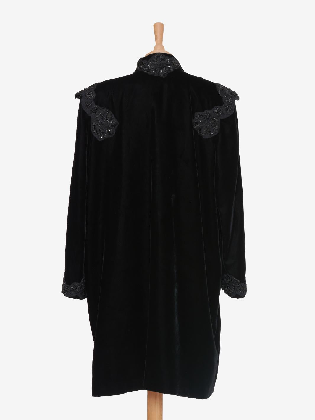 Vicky Tiel Black Velvet Coat