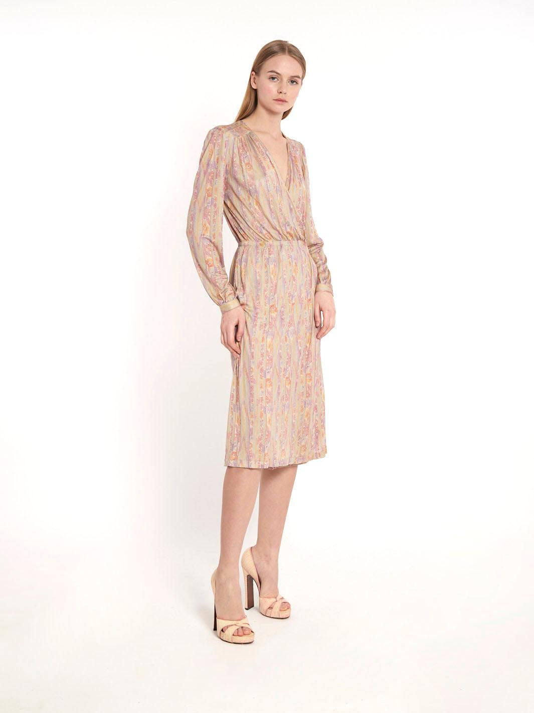 1970s Missoni silk knit dress with floral pattern
