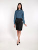 1990s Black Thierry Mugler pencil skirt in silk and cotton M1601902  Thierry Mugler 