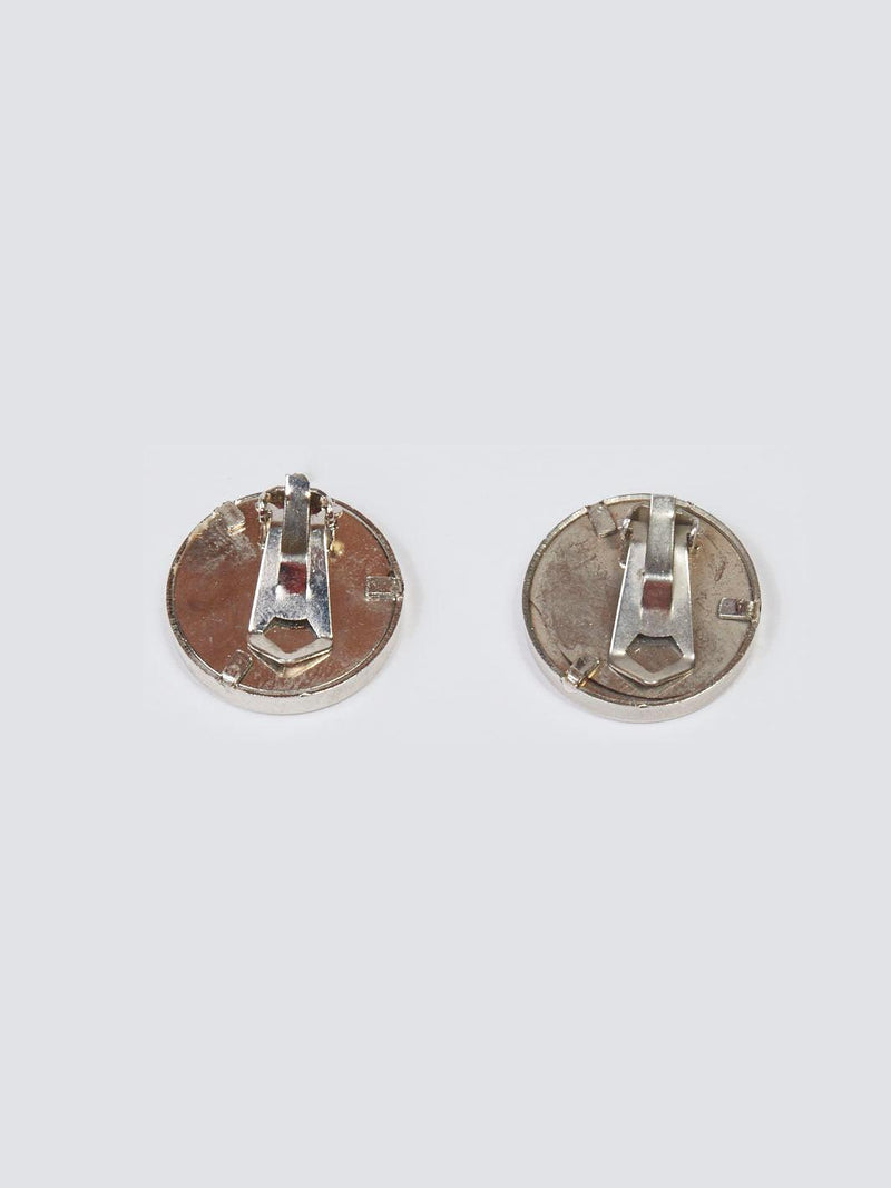 1980s Thierry Mugler round clip-on earrings in wood and metal W22033014  Thierry Mugler 