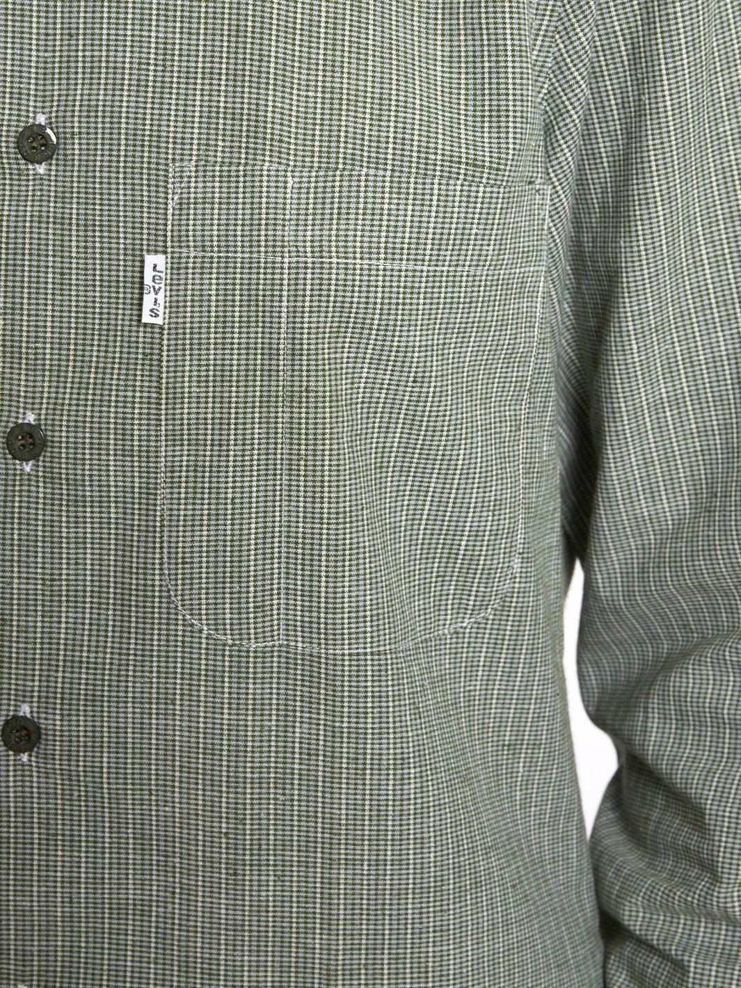 1970s Levi's button-down shirt in green and white melange W2203179  Levi's 