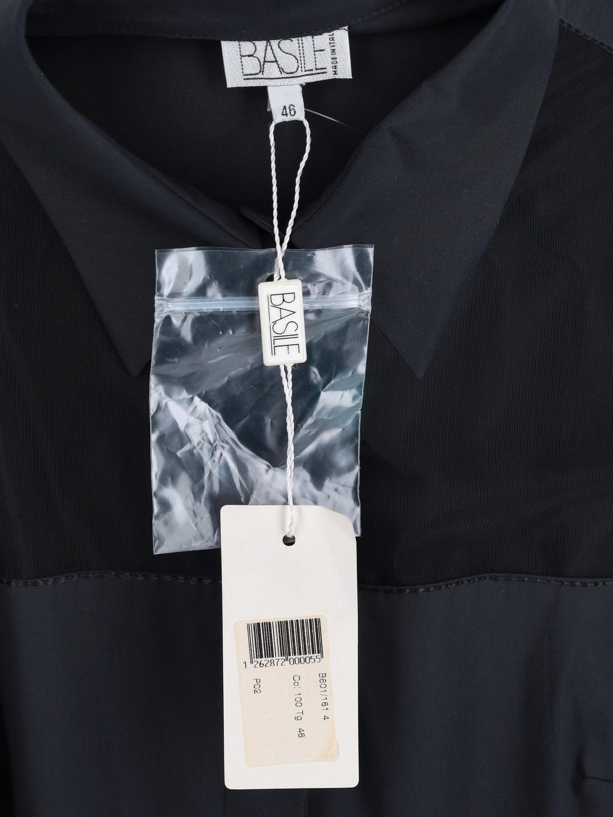 Basile Black Shirt With Transparent Detail W2511.72  Basile 