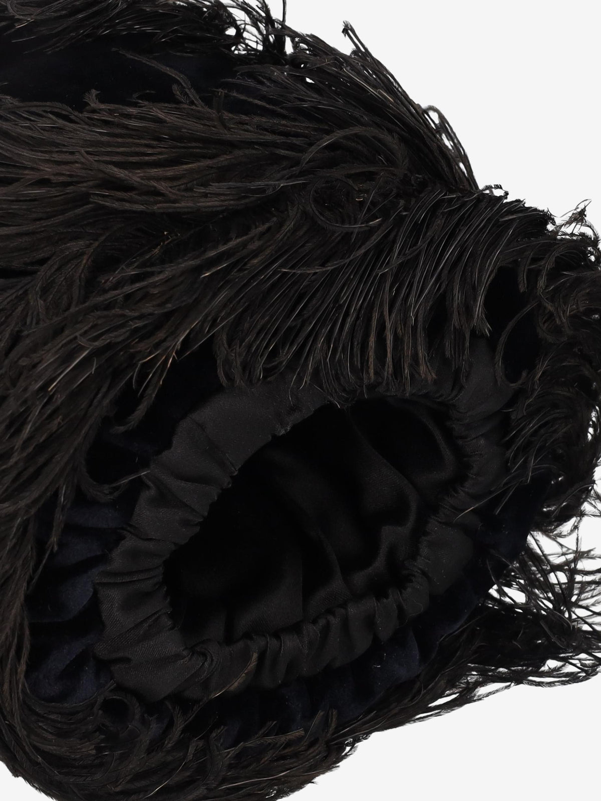 Feather Muff in Deep Black BR000584  Vintage 
