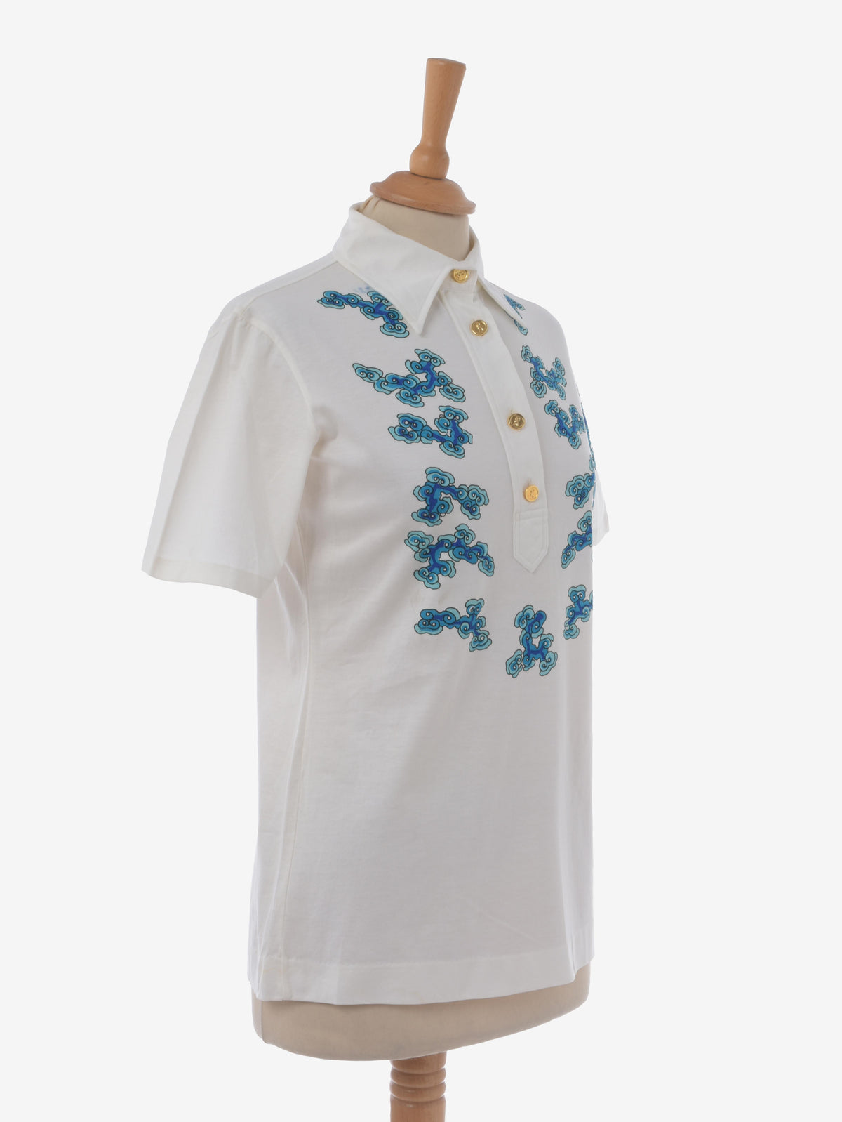Roberta Di Camerino White Polo Shirt With Japanese Print W130524.23  Roberta di Camerino 