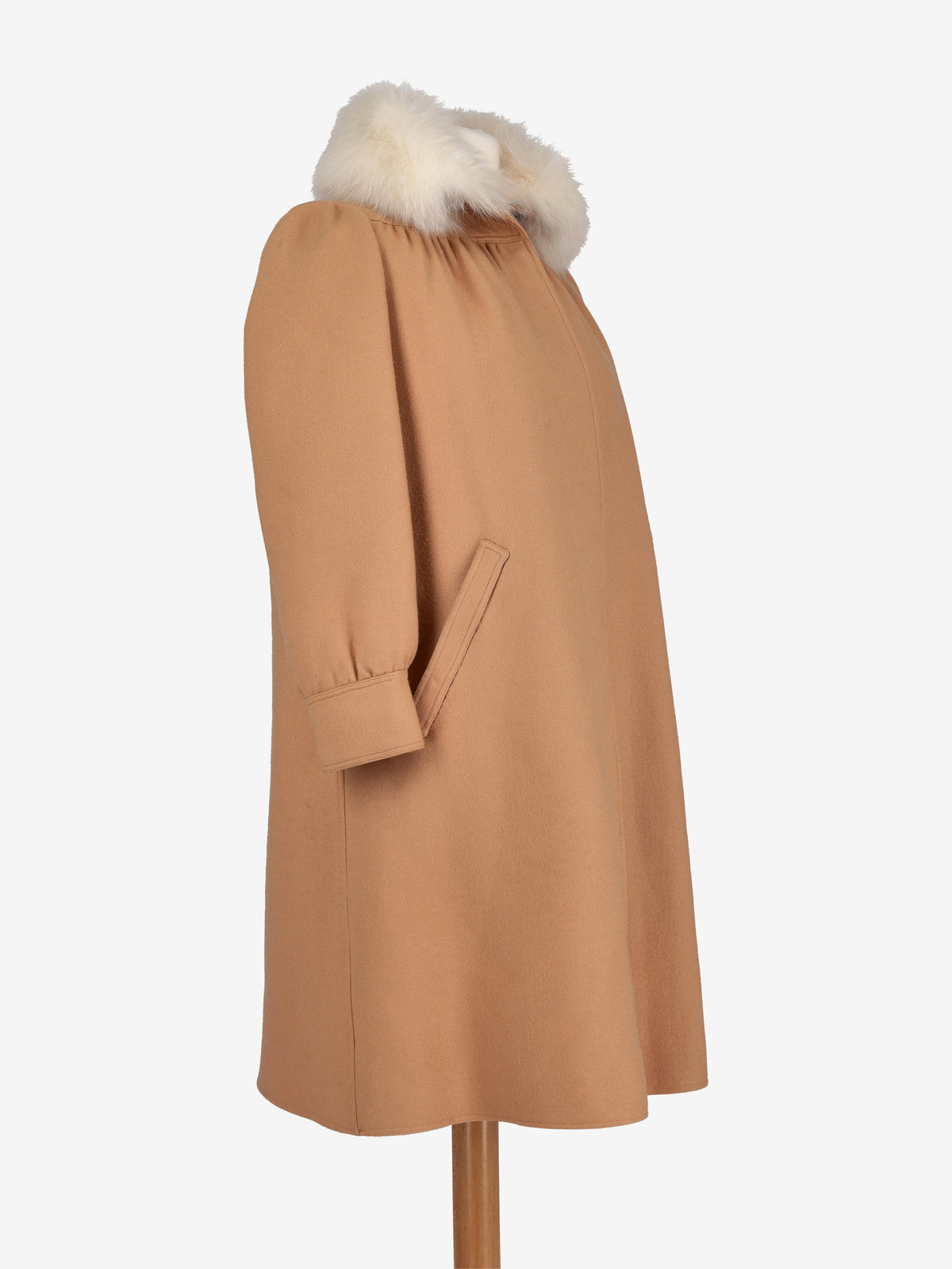Courrèges Wool Coat With Fur Collar MR120725.11  Courrèges 