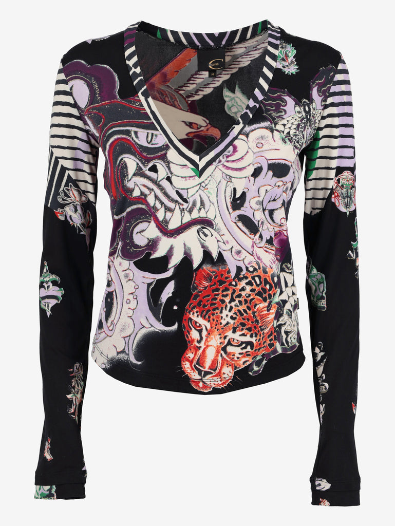 Just Cavalli Tattoo Print Shirt W24121253.11  Just Cavalli 