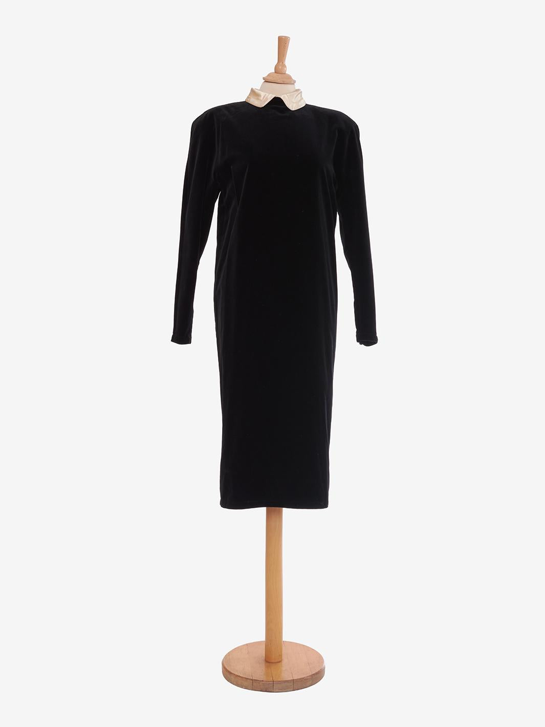 Gianni Versace black velvet dress with satin collar