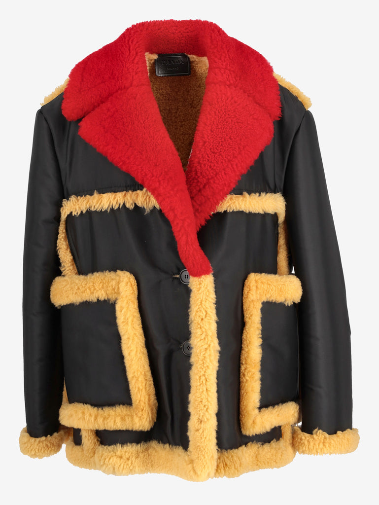 Prada Multicolor Shearling Coat MR20112025.39  Prada 