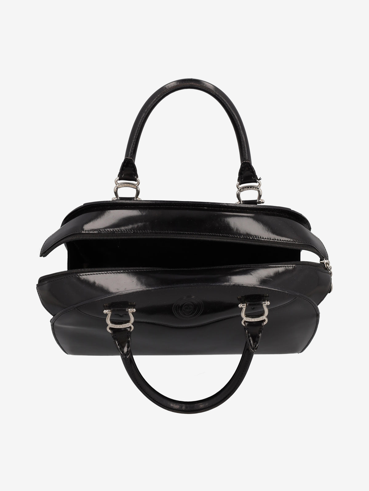 Pollini Black Patent Leather Bag W20260303  Pollini 