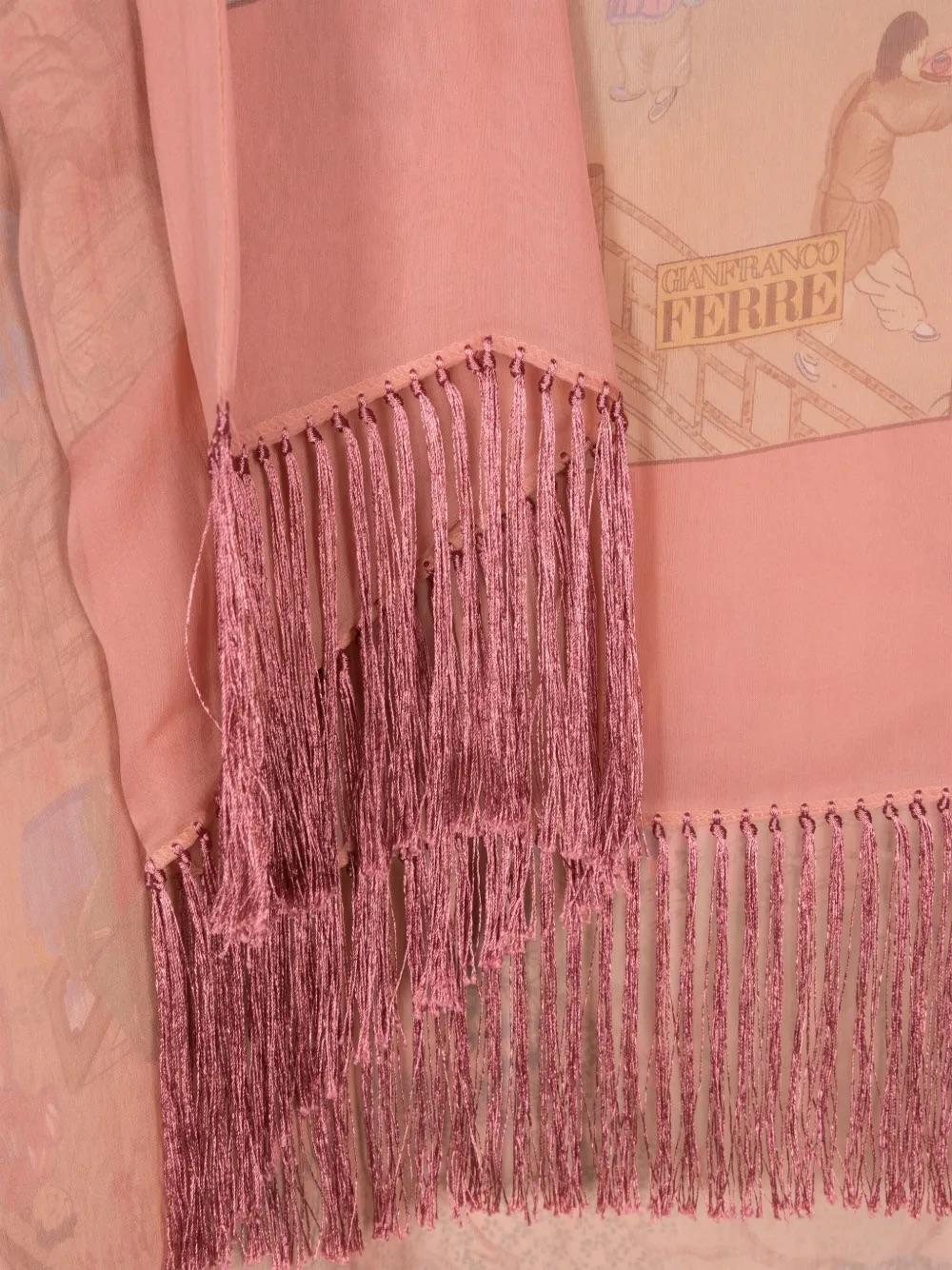 Gianfranco Ferré motif-print fringed silk scarf WCV2410100  Gianfranco Ferré 