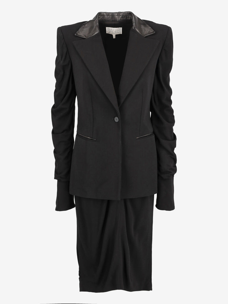 Basile Black Two-Piece With Leather Inserts W2511.53  Basile 