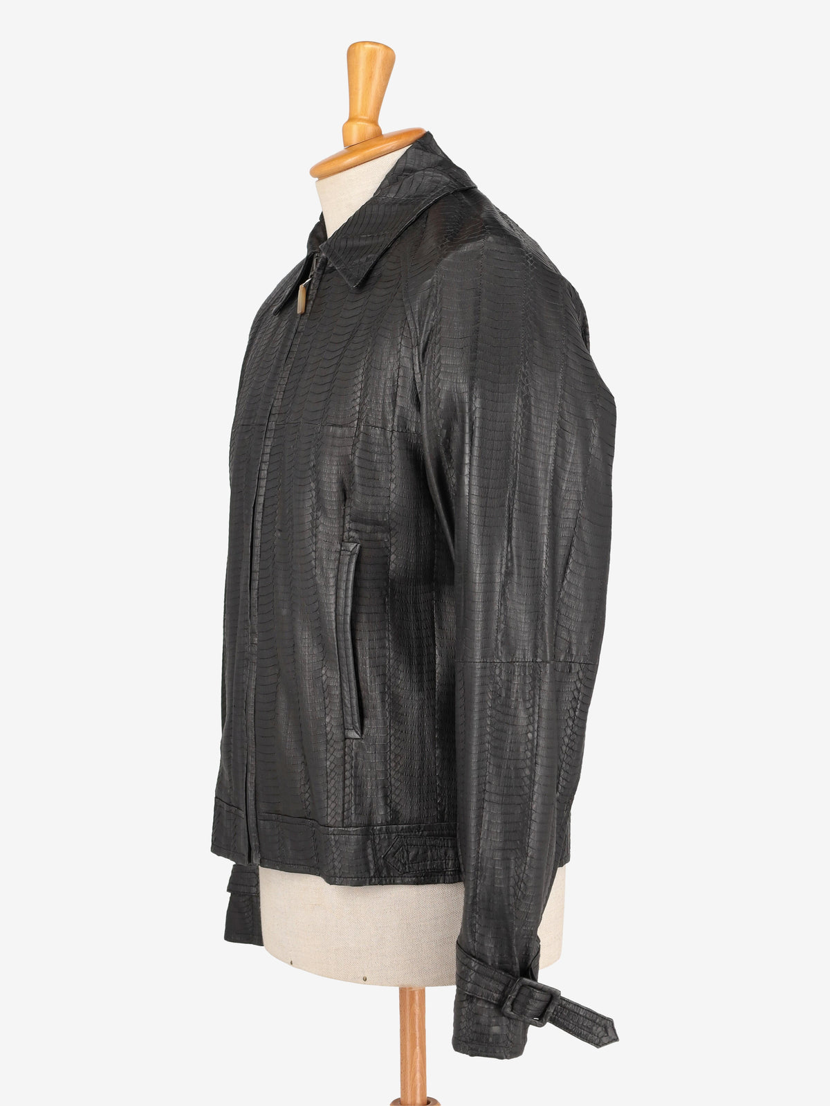 Larusmiani Black Snakeskin Leather Jacket WCV161224_63  Larusmiani 