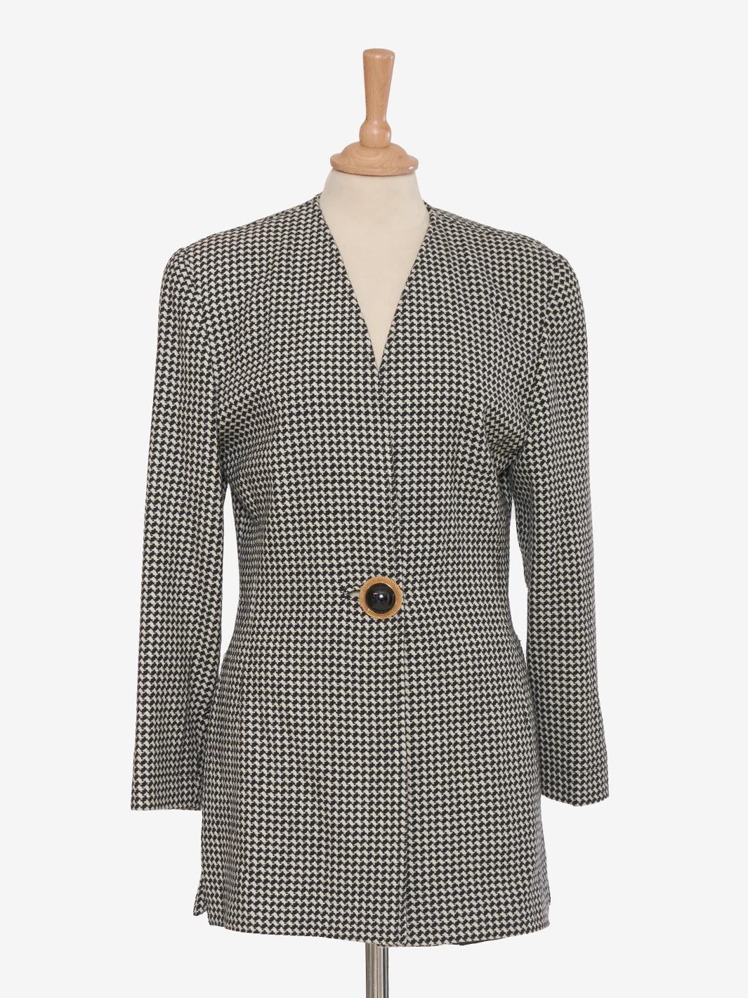 Vintage houndstooth wool blazer