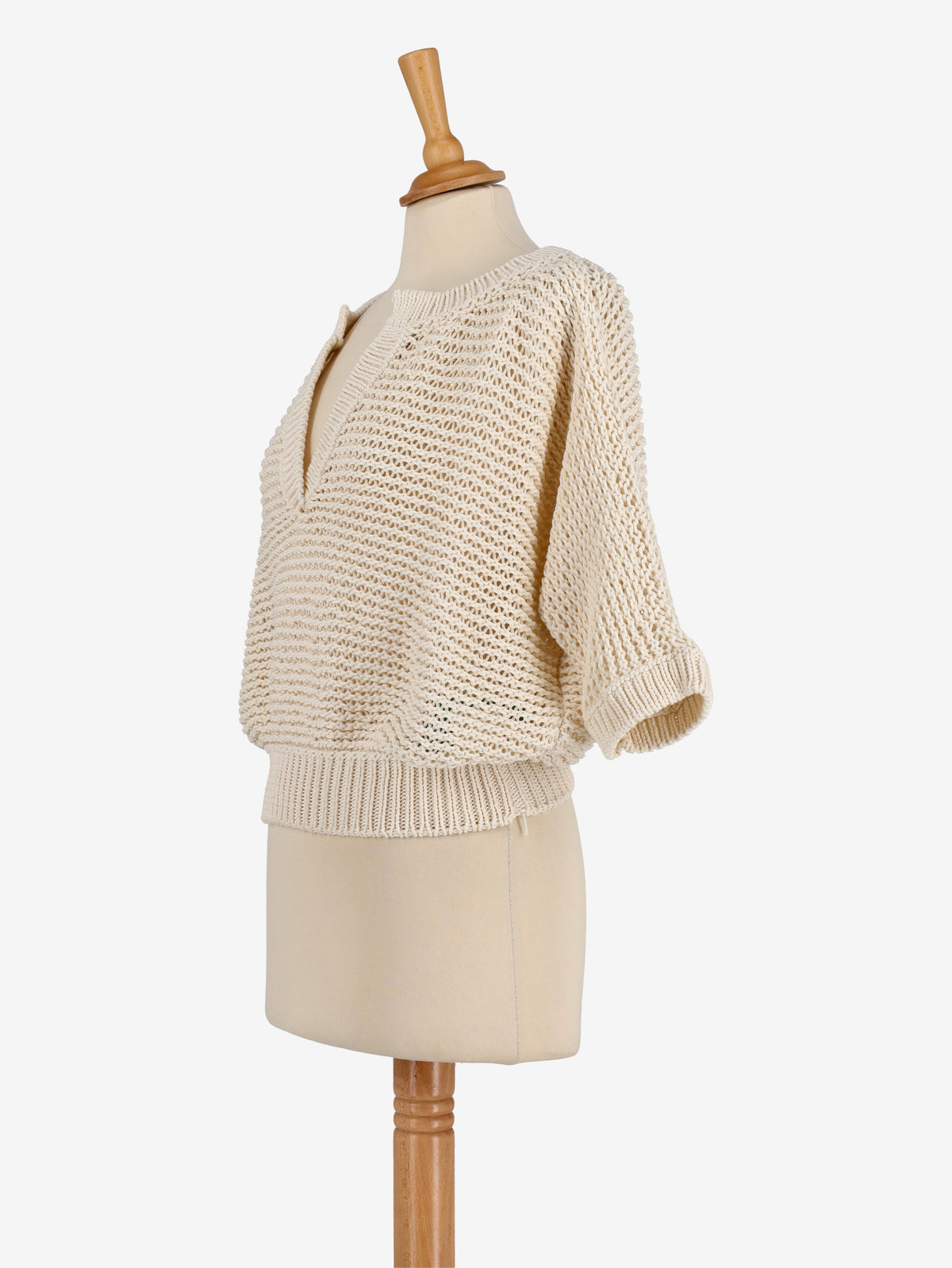 Maglione lavorato a maglia bianco panna Fabiana Filippi