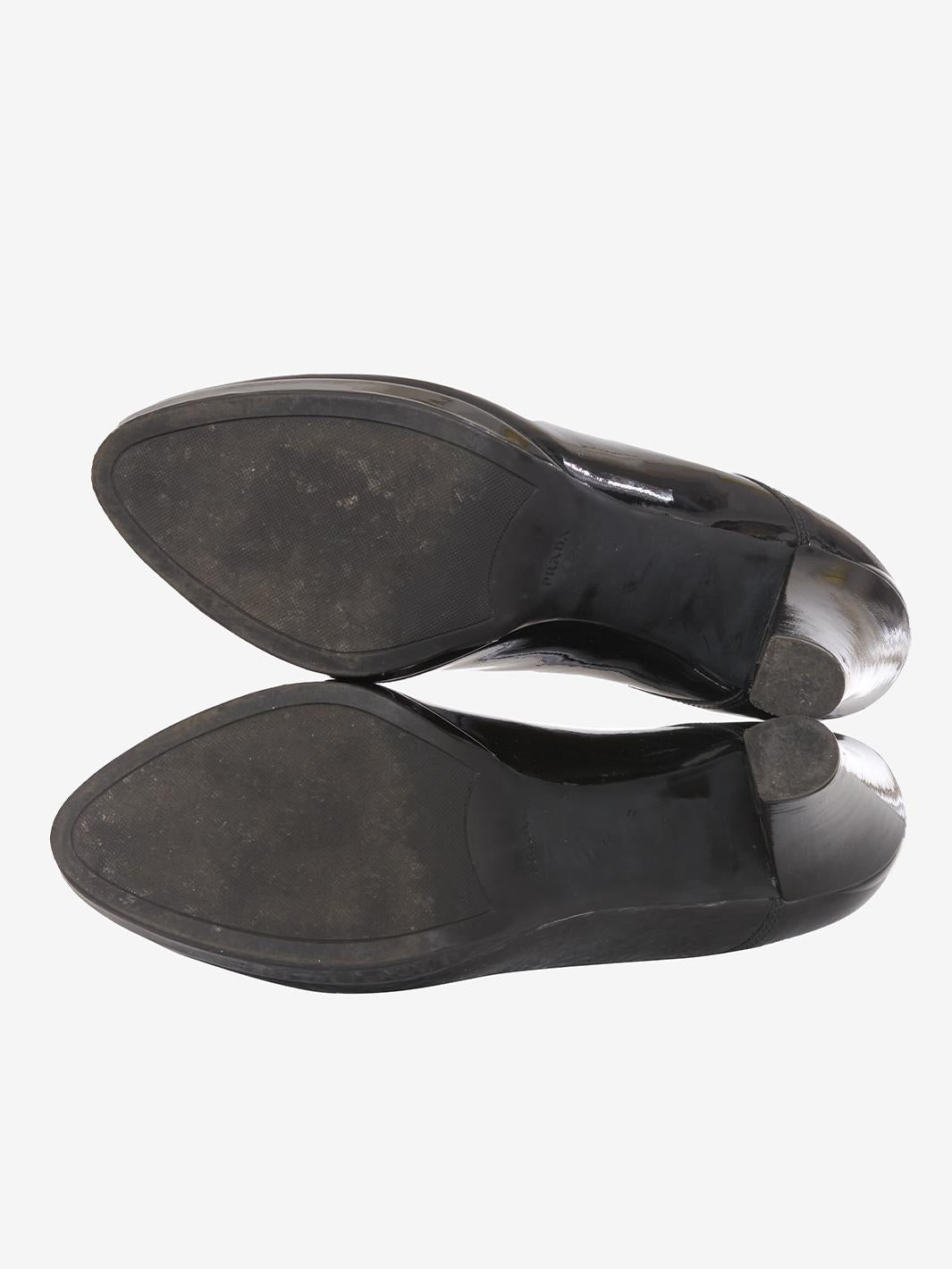 Prada Black patent leather ankle boots
