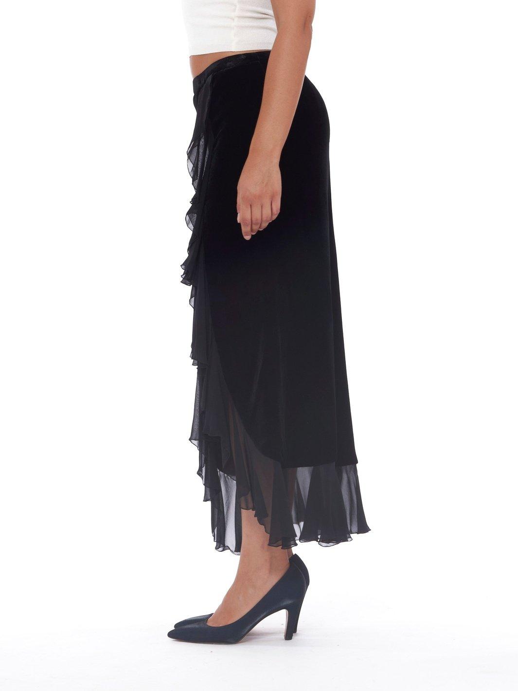 Y2K Armani skirt in black velvet W22060911  Armani Collezioni 