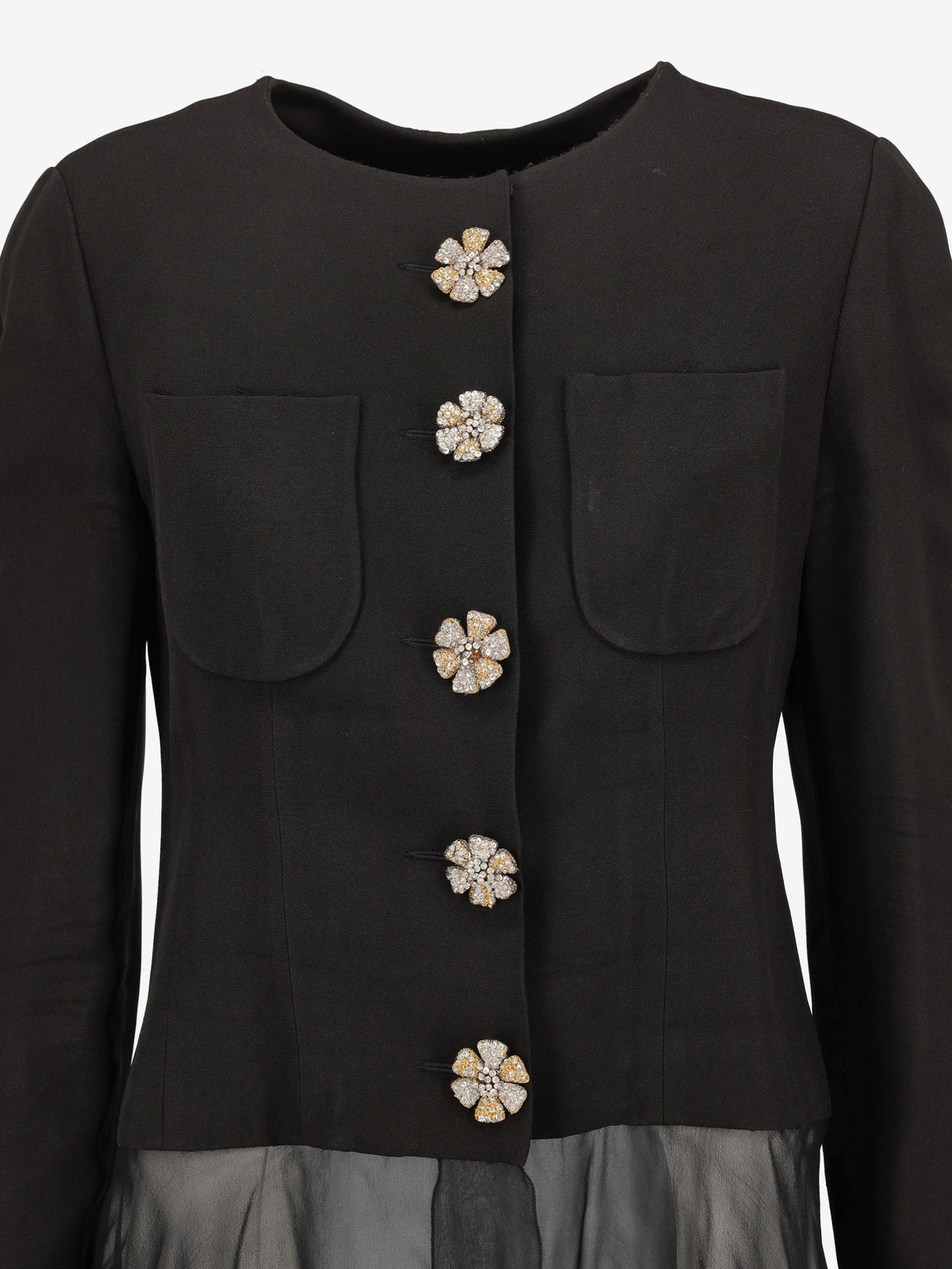 Karl Lagerfeld Embellished Blazer with Tulle Hem W27526.28  Karl Lagerfeld 