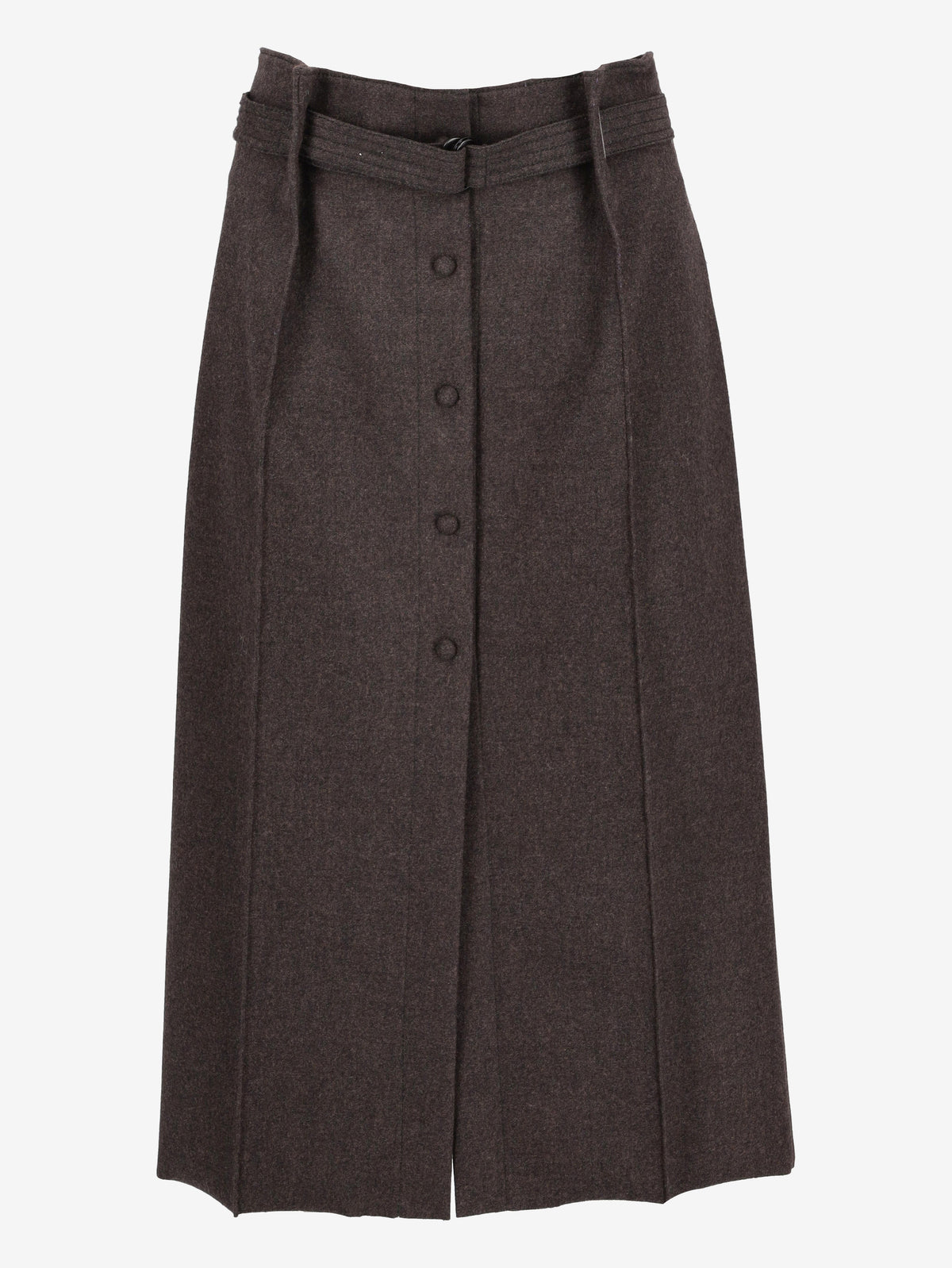 Fendi Wool Blend Long Skirt with Logo Belt CVM26.1.10  Fendi 