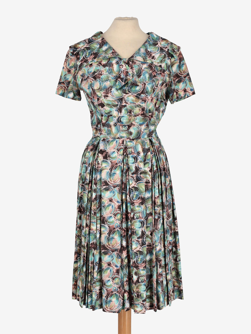 Vintage 50s Patterned Dress W2111037  Vintage 