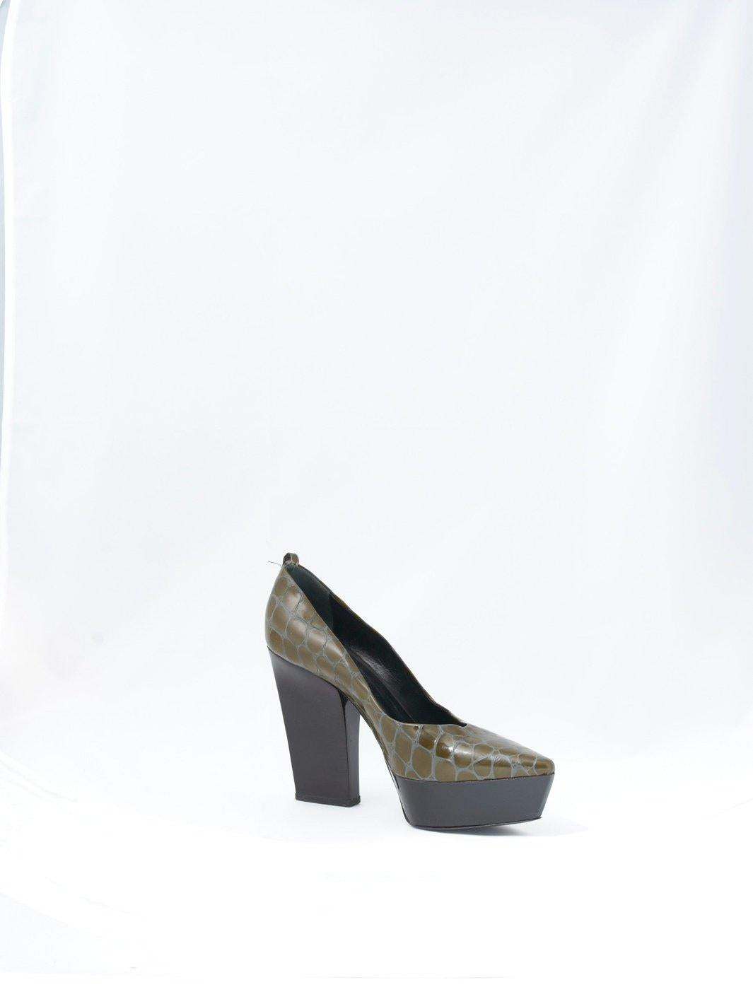 2010 Jil Sander pumps with green crocodile print W2203142  Jil Sander 