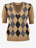 Prada Short-Sleeved Wool Argyle Sweater W02122025.1  Prada 