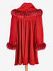 Vintage Red Coat With Fur W2511.115.09  Vintage 