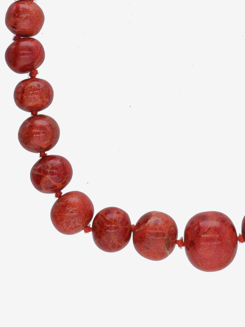 Vintage Wood-Like Sphere Necklace WCV13032025.48.1  Vintage 