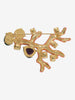 Kenneth Jay Lane Pink Coral Branch Brooch With Rhinestones And Synthetic Pearls