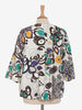 Erika Cavallini Multicolored jacket with patterned buttons