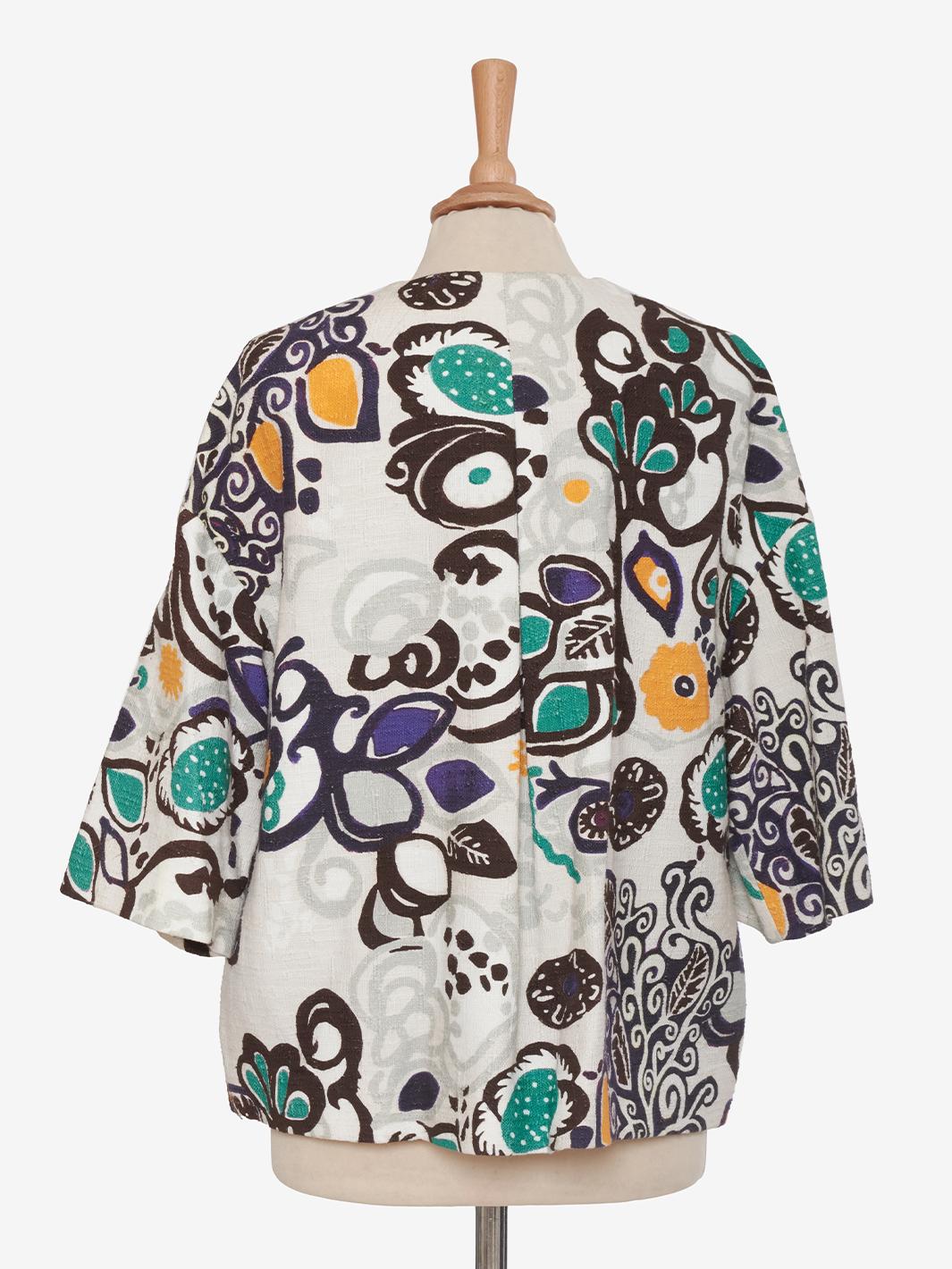 Erika Cavallini Multicolored jacket with patterned buttons