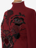 Krizia Bordeaux cashmere sweater with panther embroidery